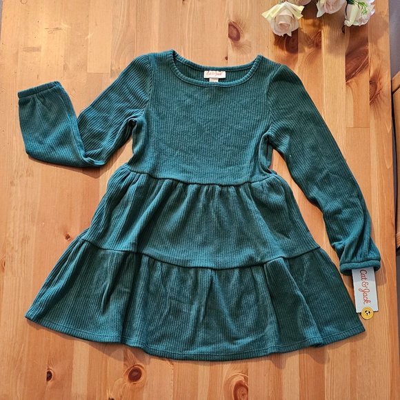 Cat & Jack - Girls' Long Sleeve Cozy Dress - Forest Green - Picture 5 of 7